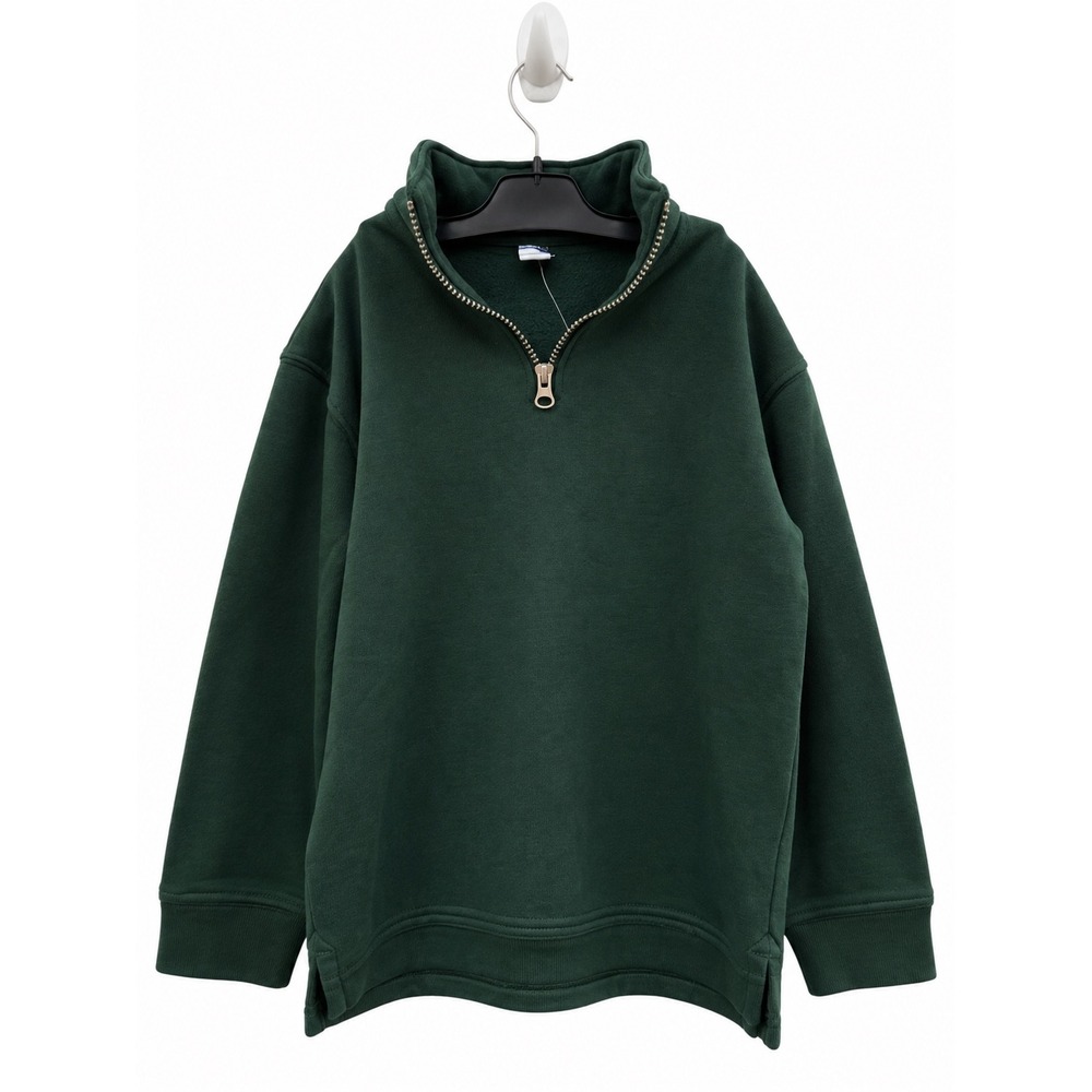 Old Navy Kids Forest Green Quarter Zip Fleece Pullover Sweatshirt S 6-7